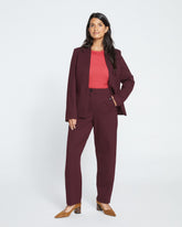 Audrey Relaxed Uniform Ponte Workpant - Black Cherry
