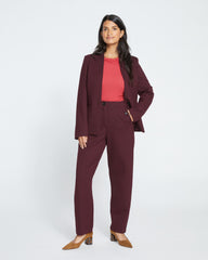 Audrey Relaxed Uniform Ponte Workpant - Black Cherry
