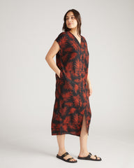 Cabana Linen Blend Kaftan - Bohem Print
