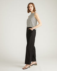 Coastal Linen Blend Pants - Black