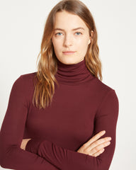 Cloud Rib Turtleneck - Black Cherry