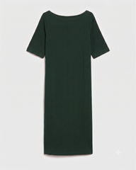 Belle Breton Stripe Jersey Dress - Solid Conifer
