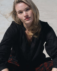 Avalon Linen Blend Blouse - Black