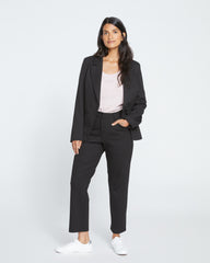 Cigarette Ponte Pants - Slate Pinstripe