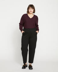 Audrey Relaxed Uniform Ponte Workpant - Black