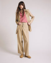 Coastal Linen Blend Pants - Danish Coffee