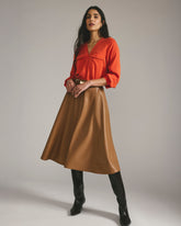 Charlotte Faux Leather Skirt - Classic Camel