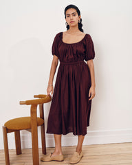 Andrea Linen Blend Dress - Brulee