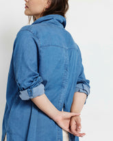 Button Back Tencel Chambray Shirt - Cove Blue