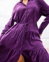 Alix Linen Blend Shirtdress - Dreamy Purple