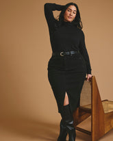 Cloud Rib Turtleneck - Black