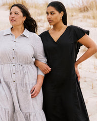 Alix Linen Blend Shirtdress - Beach Stripe
