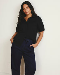 ComfortDenim Drawstring Jeans - Dark Indigo