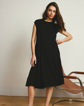 Capri Divine Jersey Flared Dress - Black