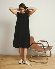 Capri Divine Jersey Flared Dress - Black