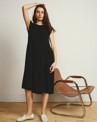 Capri Divine Jersey Flared Dress - Black