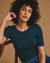 Cloud Rib Short Sleeve Crew Neck Tee - Deep Sea