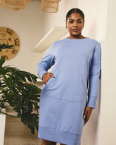 Bree Sweatshirt Dress - Graceful Blue