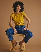 Ashley Cap Sleeve Tee - Yellow Ochre