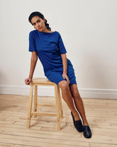 Belle Breton Stripe Jersey Dress - Solid Ultramarine