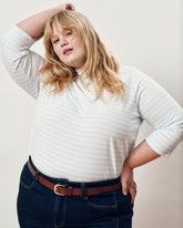 Belle Breton Stripe Jersey Tee - Pale Blue/White Stripe