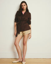 Coastal Linen Blend Shorts - Danish Coffee