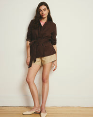 Coastal Linen Blend Shorts - Danish Coffee