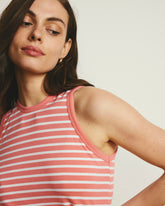 Cai High Neck Tank - Portrait Pink/White Stripe