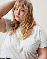Breton Stripe Garcon Tee - Pale Blue/White Stripe