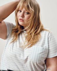 Breton Stripe Garcon Tee - Pale Blue/White Stripe