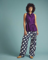 Adelaide Sleeveless Linen Blend Shirt - Dreamy Purple