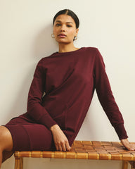 Bree Sweatshirt Dress - Black Cherry