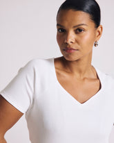 Carey Ribbed Sweetheart Tee - White