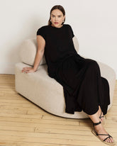 Alida Draped Liquid Jersey Top - Black