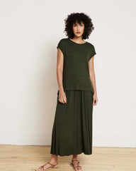 Alida Draped Liquid Jersey Top - Coratina Green