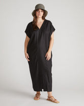 Cabana Linen Blend Kaftan - Black
