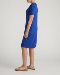 Belle Breton Stripe Jersey Dress - Solid Ultramarine