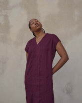 Cabana Linen Blend Kaftan - Acai
