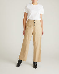 Coastal Linen Blend Pants - Danish Coffee