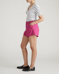 Coastal Linen Blend Shorts - Hyper Pink