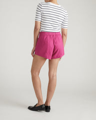 Coastal Linen Blend Shorts - Hyper Pink