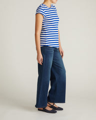 Ashley Cap Sleeve Tee - Hammersmith Blue/White Stripe