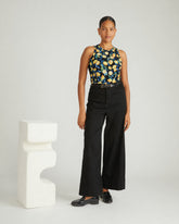 Cai High Neck Tank - Black Limoncello Print
