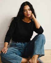 Belle Breton Stripe Jersey Tee - Solid Black
