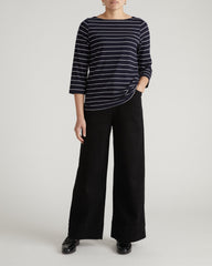 Belle Breton Stripe Jersey Tee - Navy Pinstripe