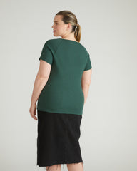 Carey Ribbed Sweetheart Tee - Conifer