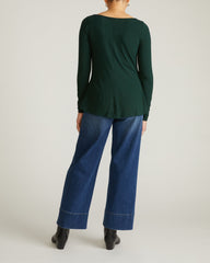 Cassandra Divine Jersey Top - Forest Green