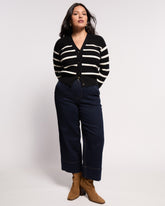 Better-Than-Wool Cardigan - Black/Cream Stripe
