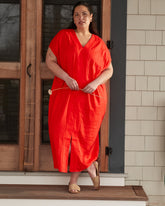Cabana Linen Blend Kaftan - Shoreline Sunset