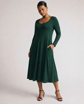Cora Divine Jersey Dress - Forest Green
